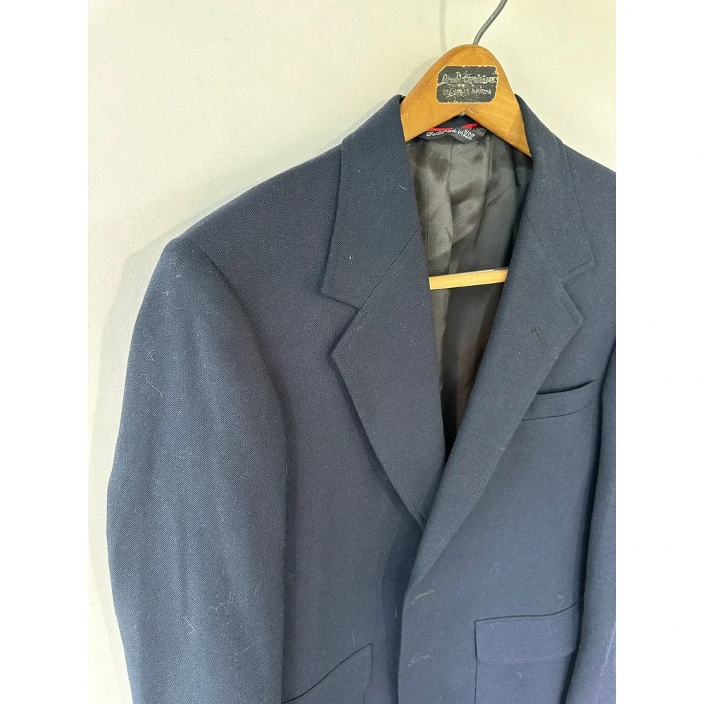 VTG Arnold Palmer Blazer Gold Crest Button Sport Coat Mens 37Reg Blue Excellent